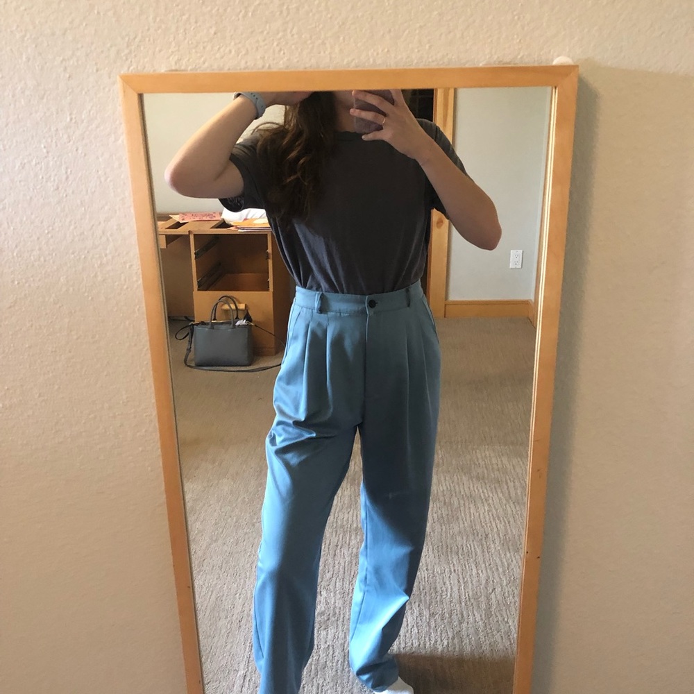 Darlyn Blue Trousers Pants Vintage Size 8